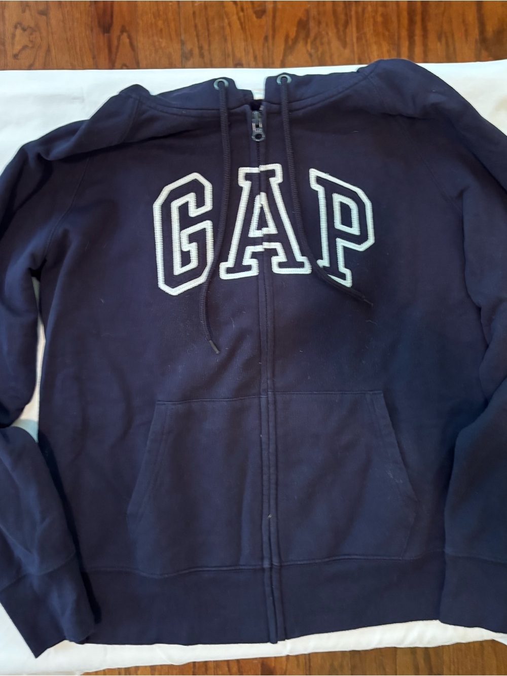 GAP factory Navy Blue Logo Full-Zip Hoodie Size Large